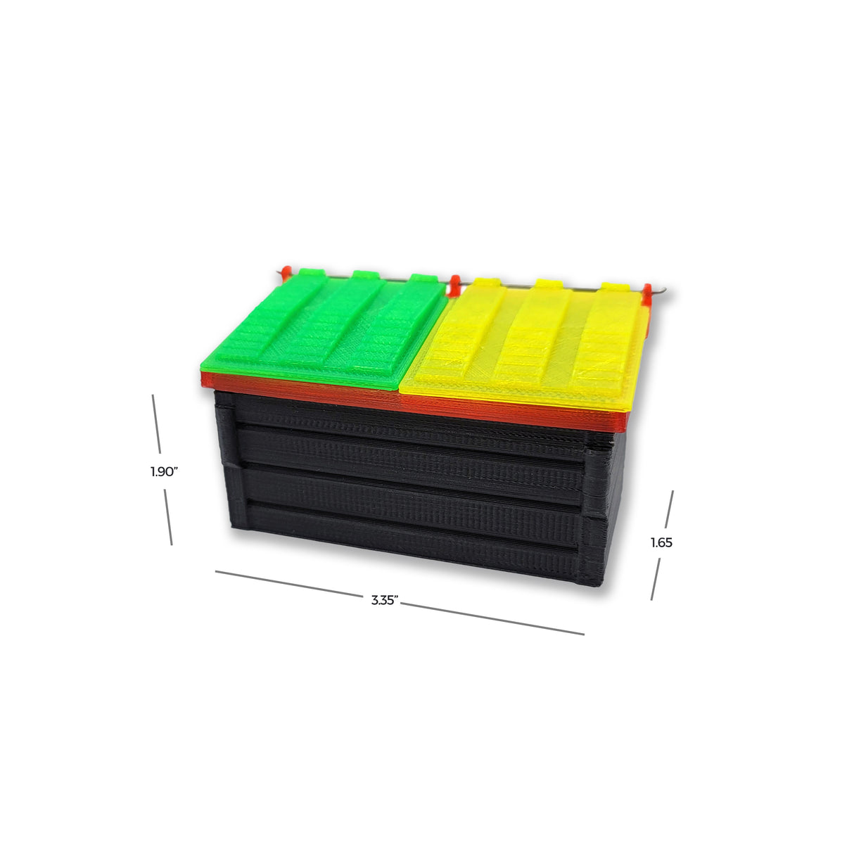 DUMPSTER - Mini Dumpster | Standard Size - Rasta Love - QTip SIze (3D PRINTED)