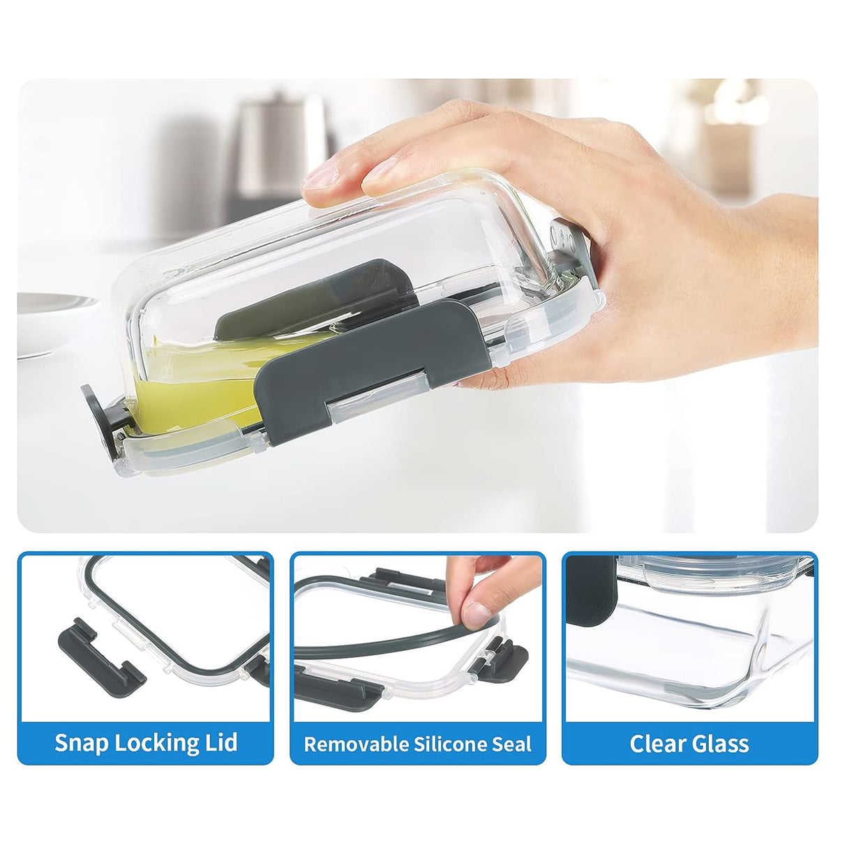 STRAINER RECTANGLE | Small Item Insert + Glass Container 12 oz. (3D PRINTED)