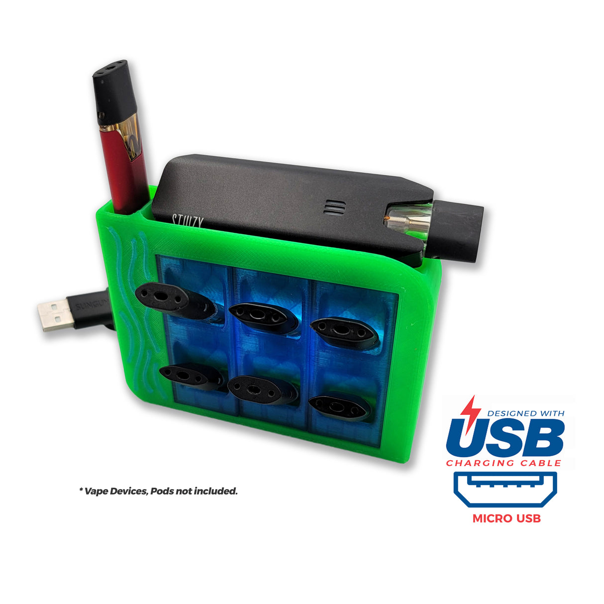 VAPE STAND - Stiiizy Station | USB Powered (3D PRINTED)