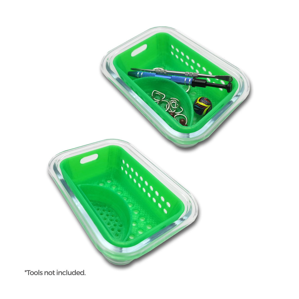 STRAINER RECTANGLE | Small Item Insert + Glass Container 12 oz. (3D PRINTED)